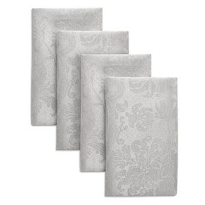 brand new Set of 4 Holiday Medley Silver Gray Damask 17x17 inch Fabric Napkins
